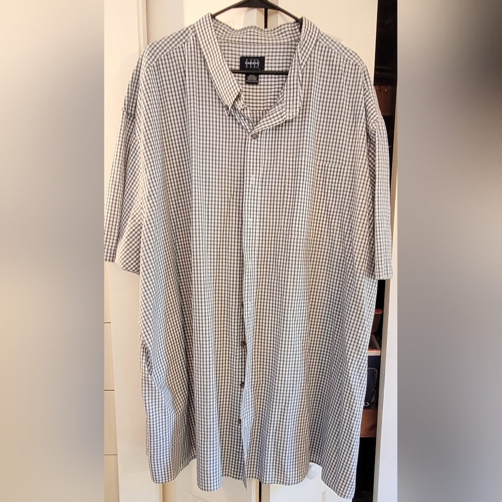 Harbor Bay Black and White Casual Button Down Shirt